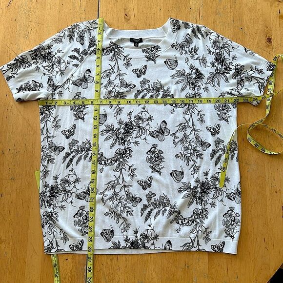 TALBOTS Elbow Sleeve Pullover Butterfly Toile Size 1X - Picture 10 of 12